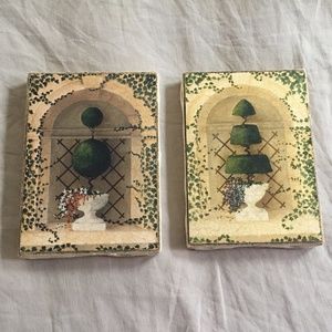 2 Stretched Reproduction Topiary Paintings